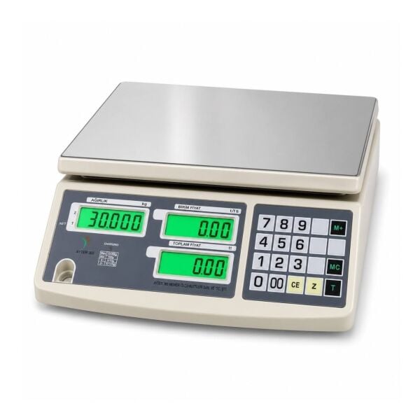 Ayter 30 Kg. 5/10 Gr. Fiyat Hesaplamalı Terazi