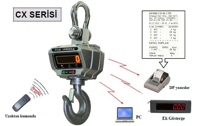 CX 10 Ton Printerli Vinç Baskülü